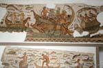 Odiseo viaja, mosaicos murales, el Museo Nacional del Bardo, Túnez.