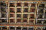 Cartago, Catedral de San Luis, detalle de pintado artesonado de madera, Túnez.
