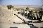 Vista Dougga del teatro desde las gradas, Túnez.