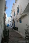 Sidi Bou Said, Montante callejón pavimentado, Túnez.