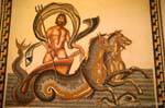 Mosaicos reprséentant Poseidon Museo de Guellala, Túnez.