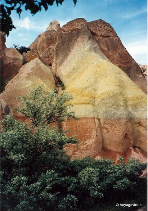 Colored estratos volcánicos, Capadocia - Turquía