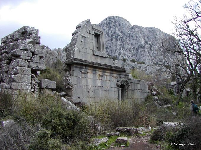 Vista del gimnasio, Psidienne ciudad, Termessos - Turquía