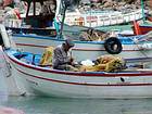 La reparación de redes, Puerto de Alanya, Turquía.